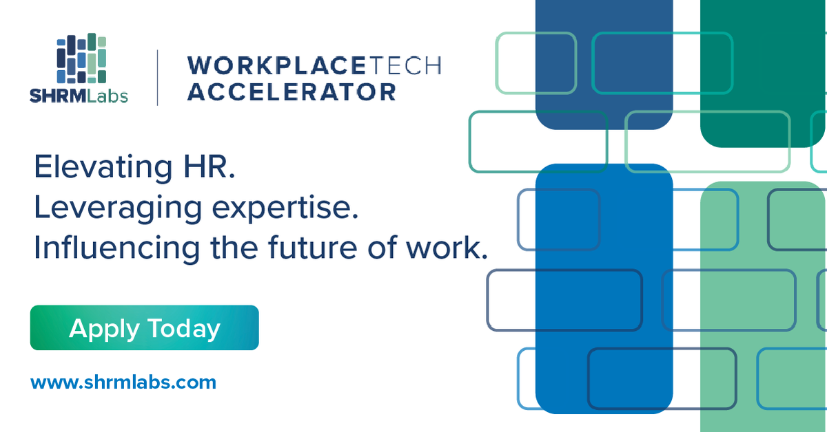 SHRM's tweet image. The #WorkplaceTechAccelerator hybrid program offers high-quality training and incredible opportunities to catapult the world&apos;s leading workplace tech startups into rapid growth! 🚀 Join #SHRMLabs in shaping the future of work and apply today! shrm.co/jlc461