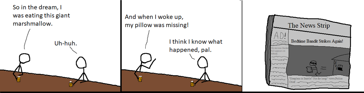 TCDanger_'s tweet photo. I really enjoy drawing goofy comics in MS Paint for #Inktober . Here's Day 1: Dream!

#inktober2023 https://t.co/6IdOIUior9