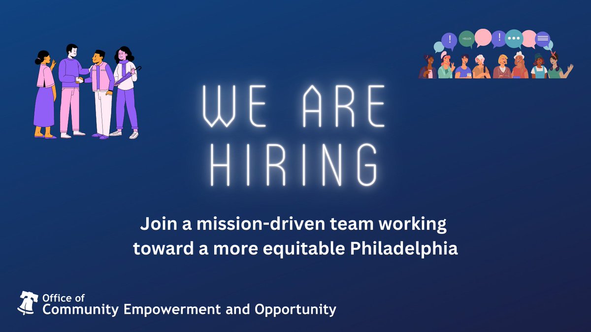 CEO is hiring for an Operations Coordinator. Join a diverse, mission-driven team within the City of Philadelphia. smrtr.io/fYMGP