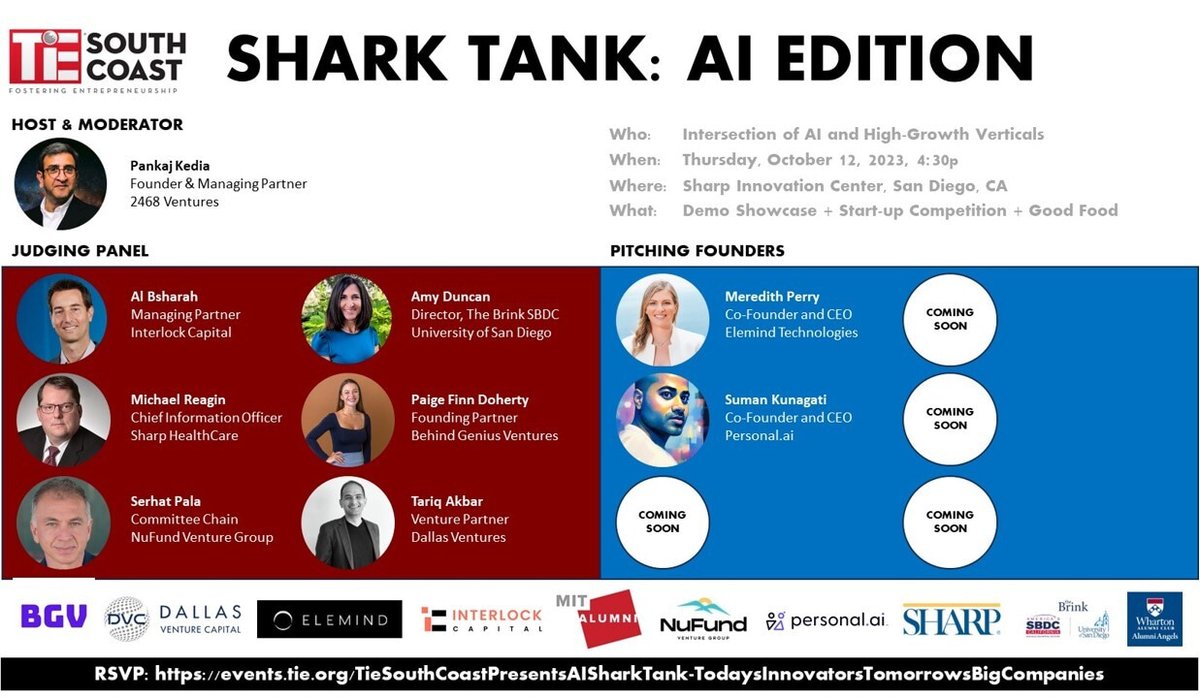 It’s Shark Tank 🦈, but AI Edition 🤖 , hosted by <a href="/TiESouthCoastSD/">TiE South Coast</a>! Our CTO Naresh Soni will be there as well, to speak about the future of AI &amp; the workplace! Register here 📍 to save your spot: hubs.la/Q0249-TD0 

#SharkTank #TiE #TiESouthCoast #AISharkTank #CXAI #CXApp