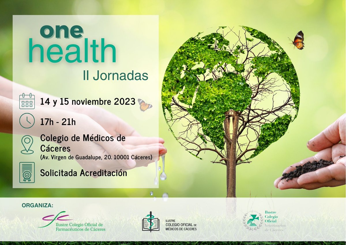 Colegio de Médicos de Cáceres (@icomeca) on Twitter photo II Jornada One Health organizada por <a href="/iComeca/">Colegio de Médicos de Cáceres</a> <a href="/VeterinariosCC/">Veterinarios Cáceres</a> <a href="/farmaceuticoscc/">farmaceuticosdecaceres</a> con el objetivo de promover la colaboración intersectorial.
¡¡Inscríbete!! II Jornada One Health organizada por <a href="/iComeca/">Colegio de Médicos de Cáceres</a> <a href="/VeterinariosCC/">Veterinarios Cáceres</a> <a href="/farmaceuticoscc/">farmaceuticosdecaceres</a> con el objetivo de promover la colaboración intersectorial.
¡¡Inscríbete!!