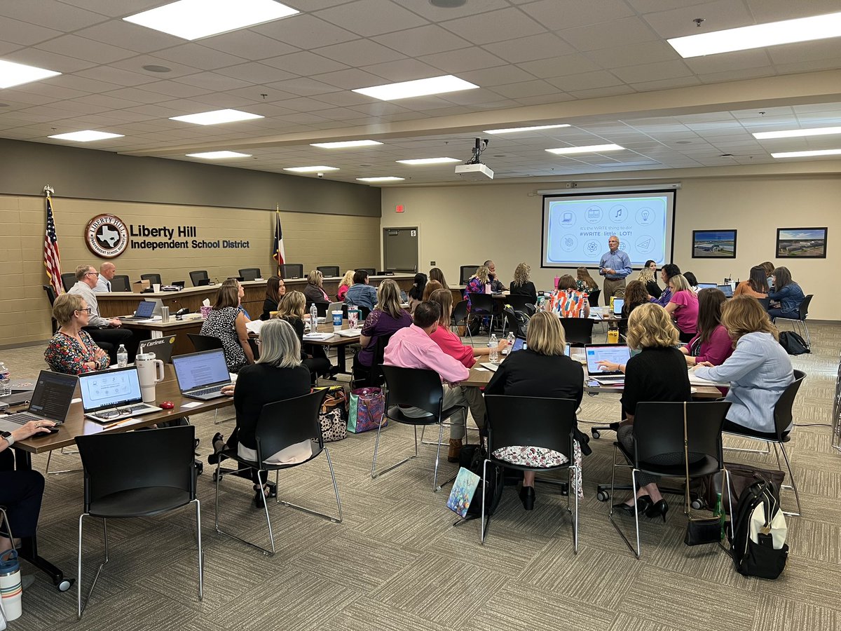 Liberty Hill ISD district and campus leaders learning from the one and only @fessenden_john! @lead4ward #writealittlealot #growthwins