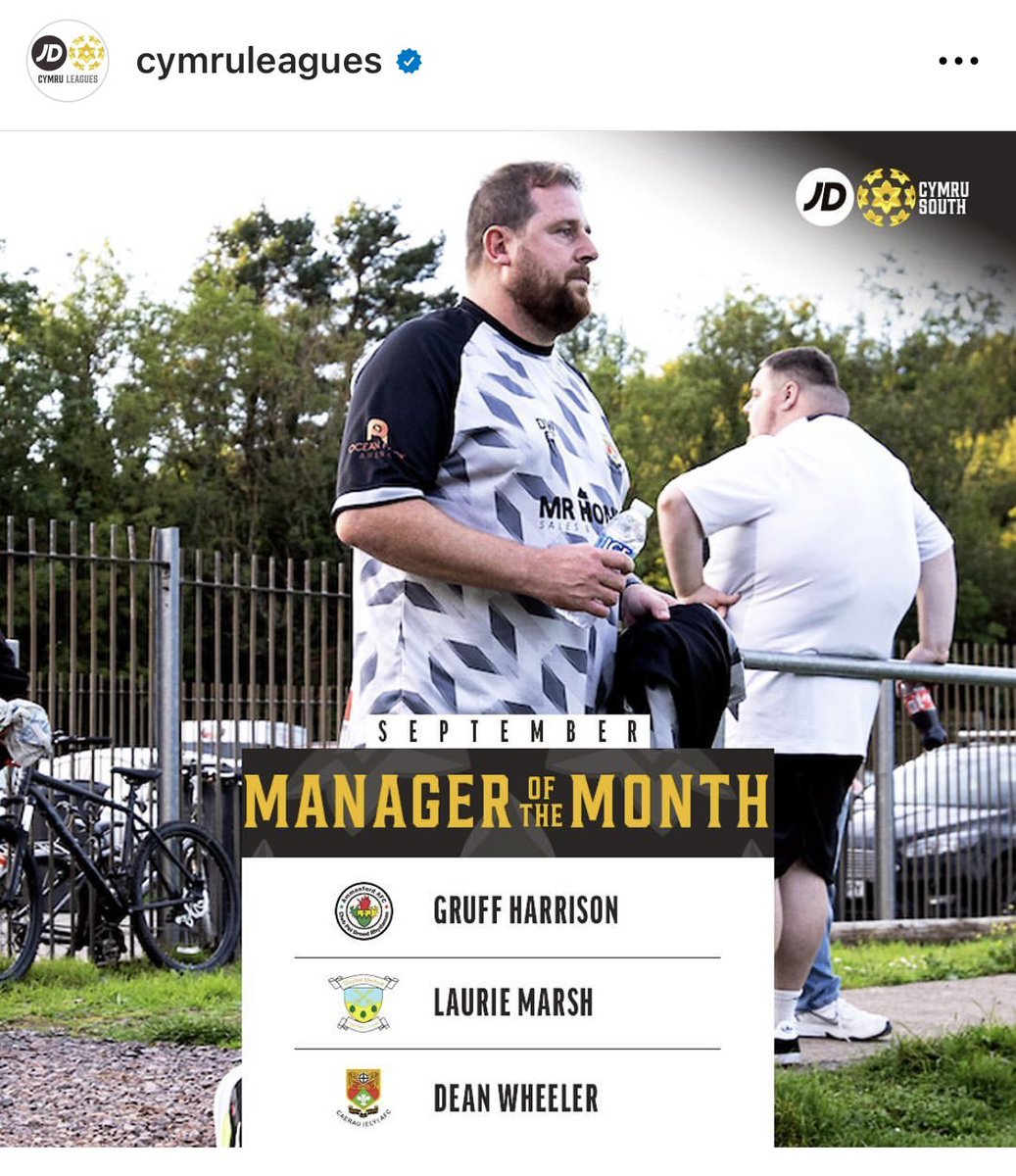 Been a positive month for <a href="/CaerauElyFC/">Caerau Ely FC</a> with 4 wins out of the last 5 games. A great response after a very challenging August period. Get voting for our manager Dean Wheeler for September manager of the month.
