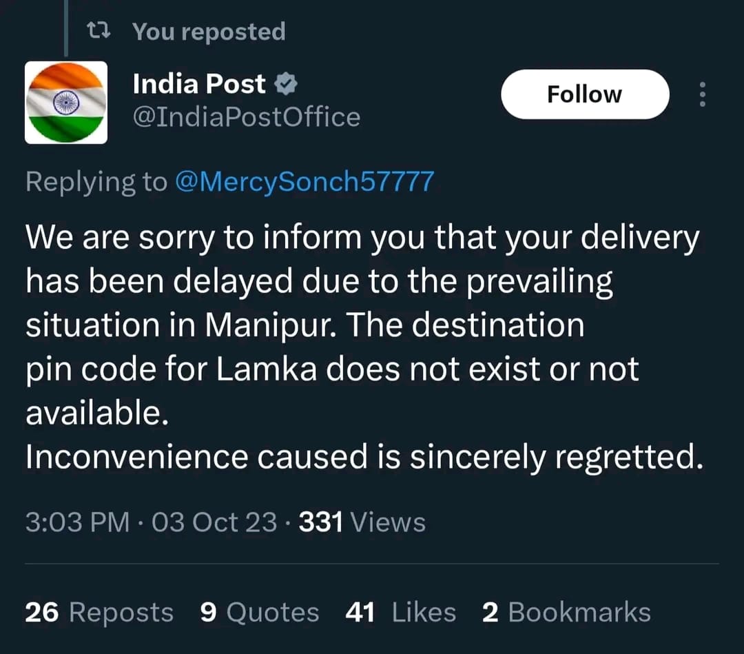 Churachandpur was named after Churachand Singh, the reigning Maharaja of the Manipur princely state at that time.

Unfortunately, illegal immigrants from Myanmar trying to change it's own origin name to LAMKA.

#KukiLiesCaught 
#KukiLiesXposed #G20
#SaveManipur 
<a href="/IndiaPostOffice/">India Post</a>