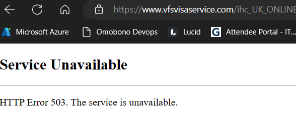 76mel's tweet photo. @VFSGlobal Is your uk appointment portal down at the moment, getting a 503? when trying to get an appointment from the Indian https://t.co/uFgZuzLcKv https://t.co/jbVlBitqhJ