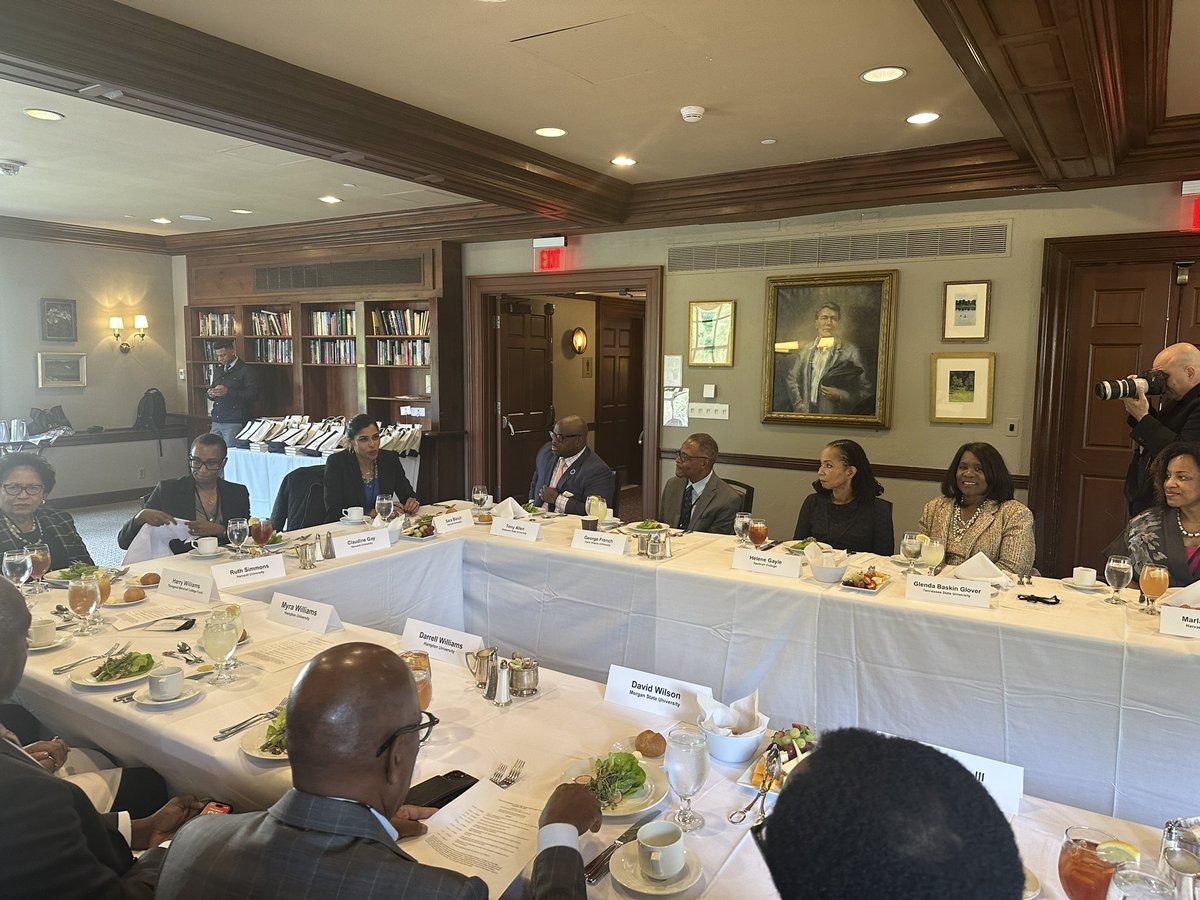 gloverpres's tweet photo. TSU participated in the Inauguration of Dr. Claudine Gay, the first Black president of Harvard University! It included a round table discussion with about 10 HBCU presidents, discussing areas in which Harvard could partner with HBCUs. Looking forward to the follow-up discussions. https://t.co/SQMC9rx1yE