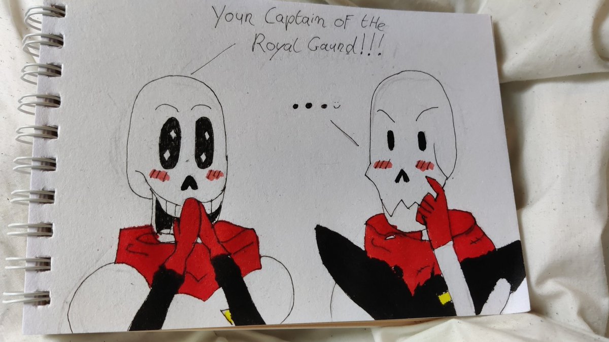 noffy96's tweet photo. Gonna be home the whole week. Because of a pulled wisdom tooth. So spend most of this morning on drawing this. 
I think it turned out cute. Paps and Edge deserve some love 
#undertale
#edgepuff https://t.co/ZaJM7GRiWf