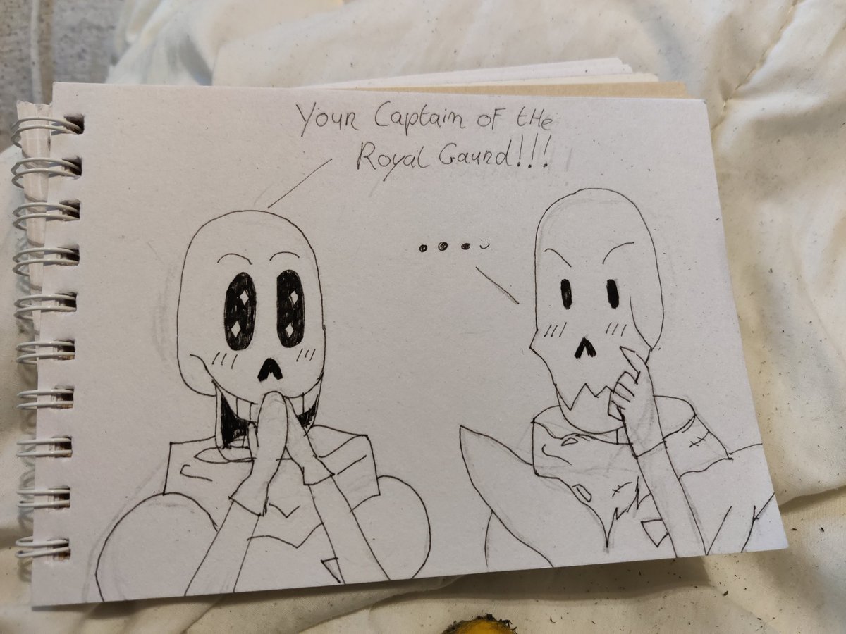noffy96's tweet photo. Gonna be home the whole week. Because of a pulled wisdom tooth. So spend most of this morning on drawing this. 
I think it turned out cute. Paps and Edge deserve some love 
#undertale
#edgepuff https://t.co/ZaJM7GRiWf