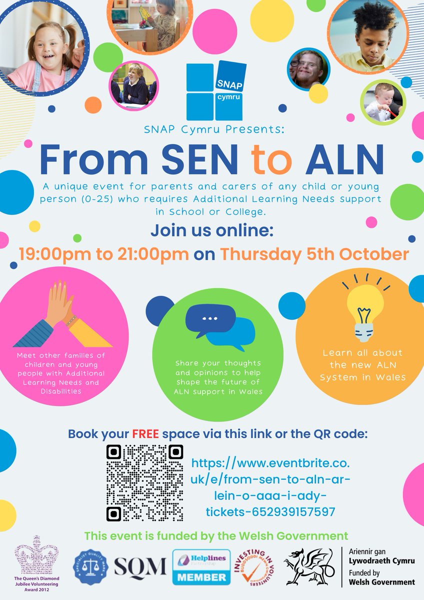 SNAPcymru's tweet photo. Come and join us tonight for our free online From SEN to ALN event! 🥳

If you haven't yet, reserve your space now through Eventbrite here:
https://t.co/fqG6otpJ7Z...

#SNAPCymru #SENToALN https://t.co/nMnhzaZ7OB