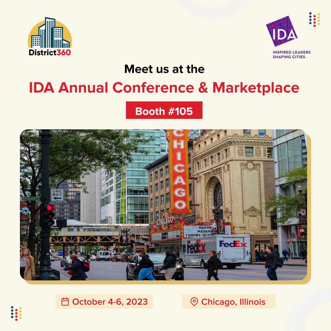 Hello, Placemakers! IDA's conference is just around the corner, and we're buzzing with excitement. Who's ready to dive into this incredible journey with us?🚀🌆
Join us for an unforgettable experience, at Booth#105

#IDACHI23 #placemaking #downtownchicago #downtown #District360