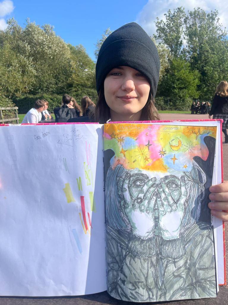 Some incredible artwork by KS, year 9, as part of #Inktober. We can't wait to see what they produce for Halloween! 🎃💚
