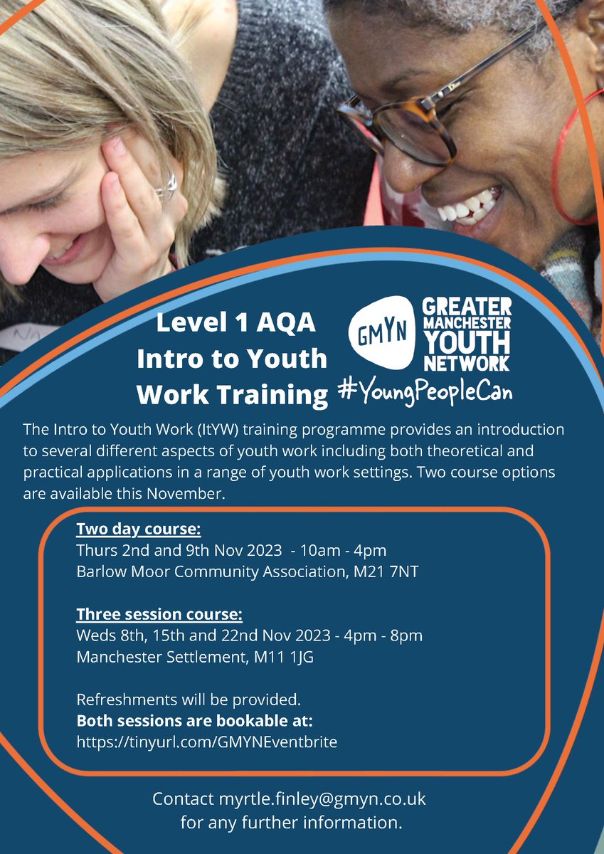 gmyn's tweet photo. Take a look at #TeamGMYNs upcoming #TrainingWorkshops taking place over the next few months...
🌱 Introduction to Youth Work
🤲 Equality, Diversity & Inclusion for Youth & Community Work Settings
Head over to Eventbrite to find out more & book your spot: https://t.co/b5LYrRceol https://t.co/7uZx8hV9Ux