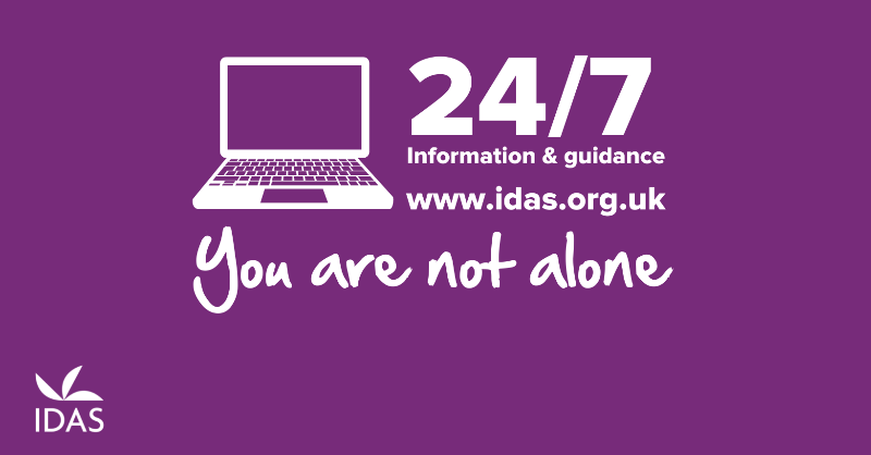 IDASfor100's tweet photo. We are here for you.

IDAS is the largest specialist charity in the North supporting people affected by domestic abuse and sexual violence.

Information and guidance is available on our website.

#DomesticAbuse #Barnsley #Doncaster #NorthYorkshire #Sheffield #York