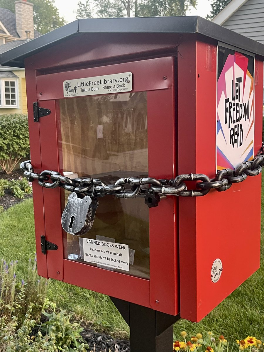 Starting Banned Books Week with a visual of empty shelves and books being locked away from readers. Stay tuned.#BannedBooksWeek