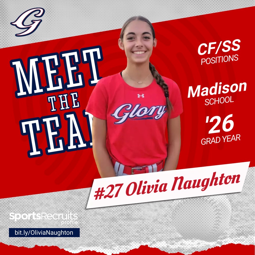VAGloryHam's tweet image. #27 Olivia Naughton plays CF/SS and attends Madison HS, @Madison_SB graduating in ‘26. She started playing softball at @VaVgsl when she was 10yrs old after attending her first camp at @MasonSoftball. Bit.ly/OliviaNaughton #Fastpitch #GlorySoftball