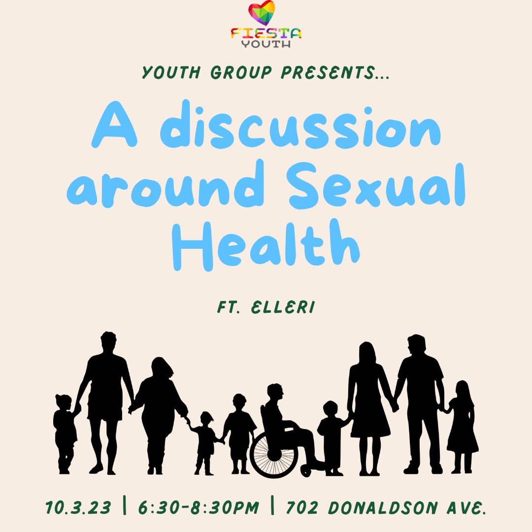 Are you 12-18, LGBTQ2+/questioning, and looking for a safe space to get to know other LGBTQ2+ youths?

Join Fiesta Youth: Youth Group in-person for a discussion around sexual health.

#FiestaYouth #LGBTQYouth #SexEd #SexualHealth #WoodlawnPointe