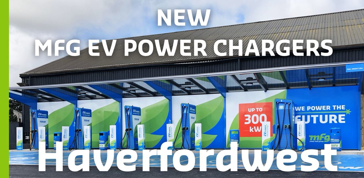Our Welsh rollout continues! If you're heading to the Pembrokeshire coast, stop by MFG Haverfordwest for an ultra-rapid top up! 4 150kW chargers and 1 300kW charger now open!

📍 Fishguard Road, Haverfordwest, Dyfed, SA62 4BT
Station Finder: bit.ly/45hiQr3

#EV #Wales