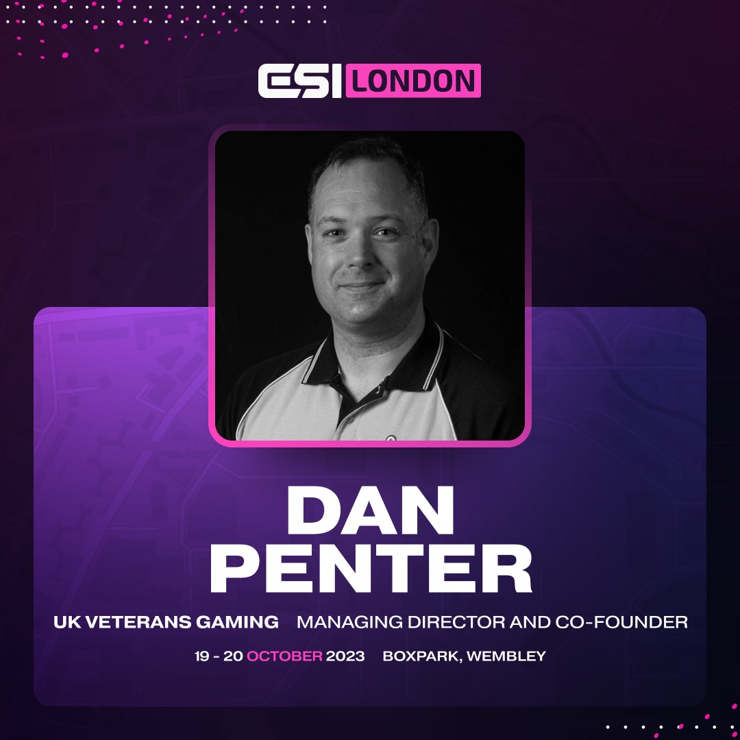 📣 Introducing our next ESI London 2023 speakers! 🎙️@DanPenter - Managing Director and Co-Founder, @UKVeteransGame 🎙️Daniel Bingley (@Bezzabing) - Network Architect, RBL 🎙️Samuel Newell (@newell_sp) - Communications Director, @weareinvictus 🎟️: bit.ly/3s9sj5U