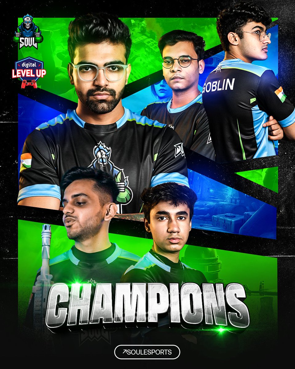 S8ulesports's tweet photo. We've emerged victorious at the Reliance Digital Level Up 2023! 🏆

#TEAMSOUL🚀 https://t.co/sf1BrPzcXN
