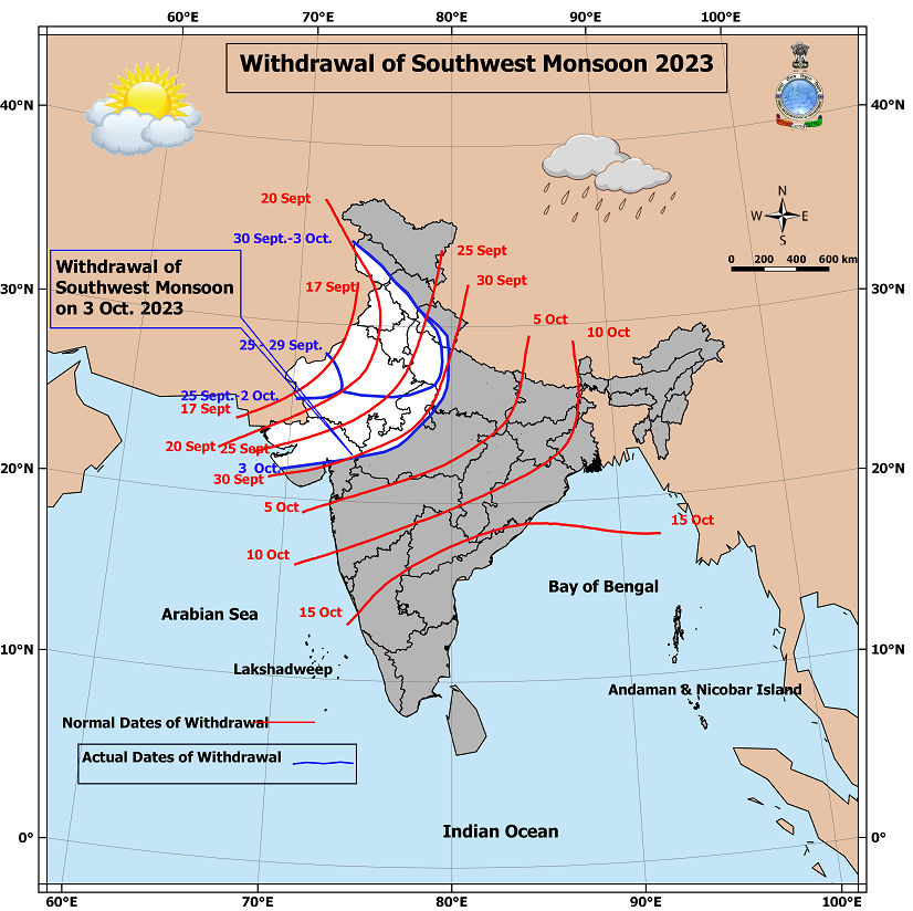 Southwest Monsoon 2023 withdraws from parts of Gujarat