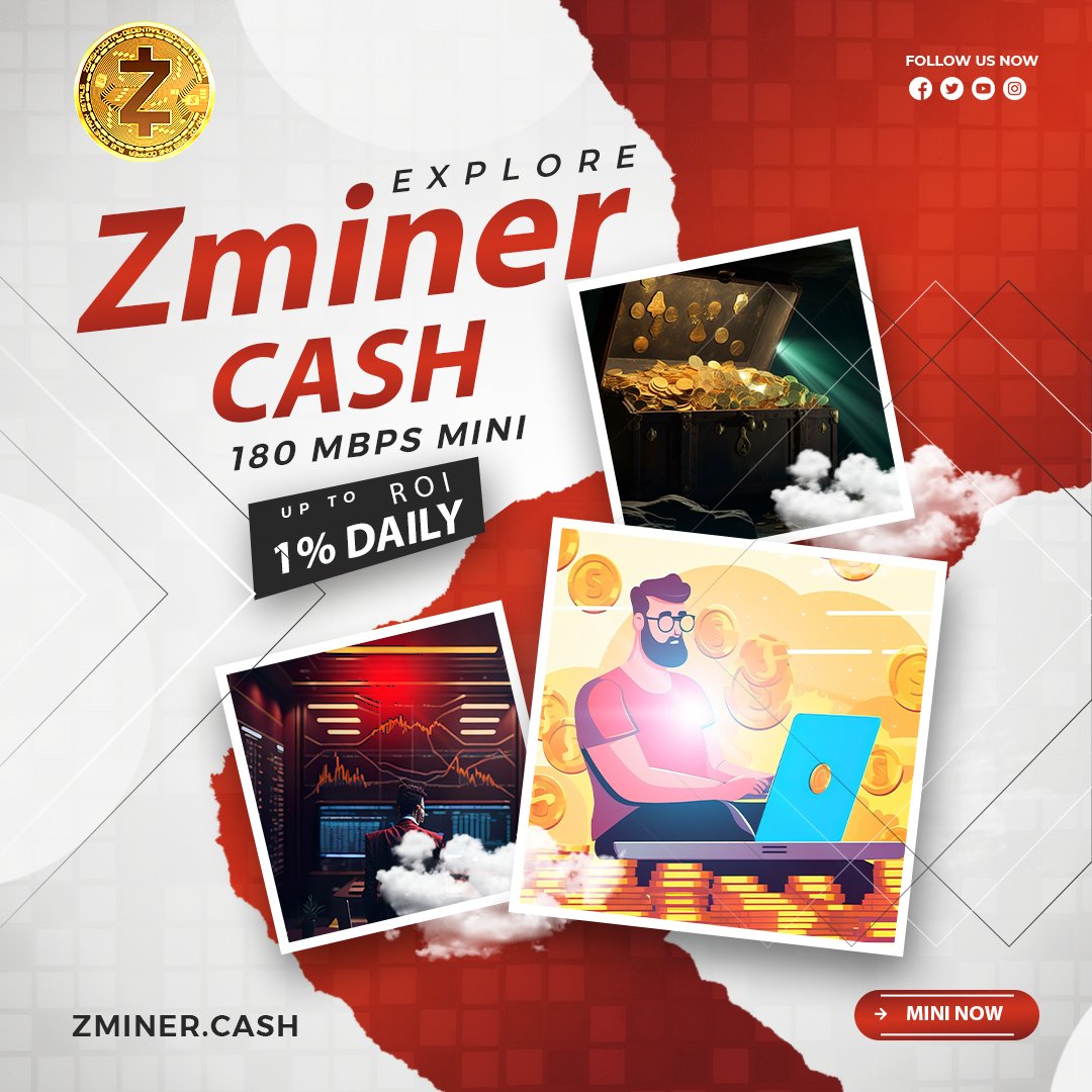 Zminercash's tweet image. Zminer is your ticket to a high-speed mining journey! ⚡ With a blazing 180 MBPS mining speed, you can now enjoy a daily 1% ROI. Watch your earnings grow faster than ever before with Zminer. Don't miss out on this opportunity for financial success! 💰💎 #Zminer #MiningSpeed #ROI