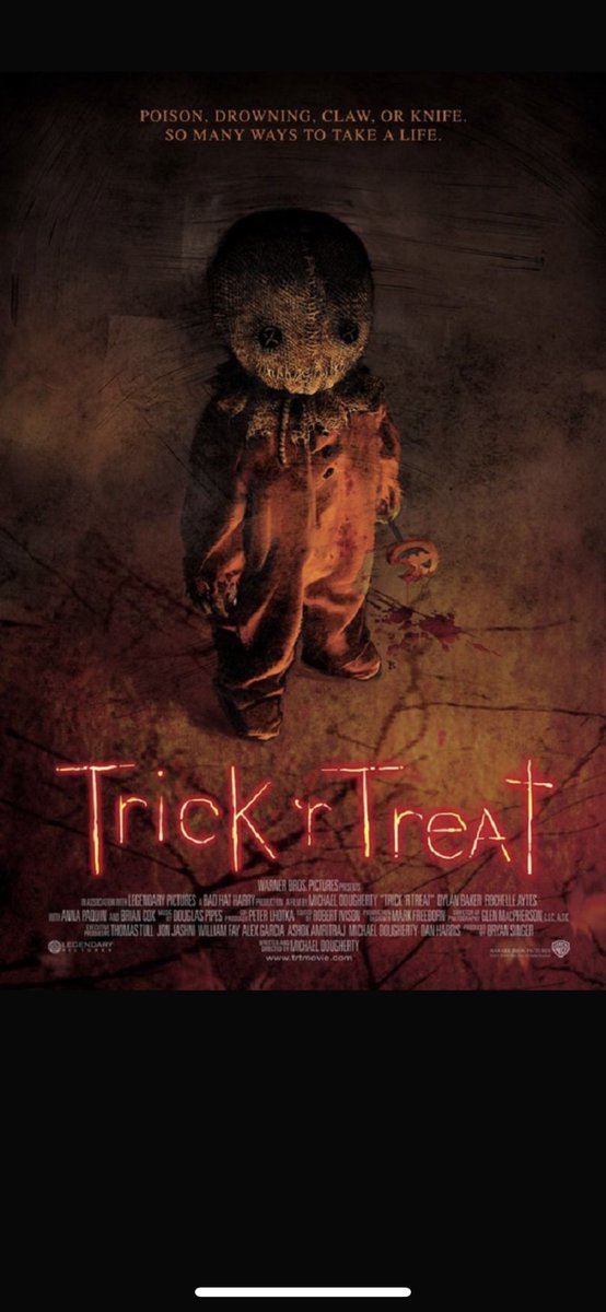 Movie 2 of #OctoberHorrorMovieChallenge Trick r Treat. Fun watch. I liked how it was several stories tied in together from different POVs. Kept me engaged and decent acting #Horror #HorrorMovie #HorrorCommunity