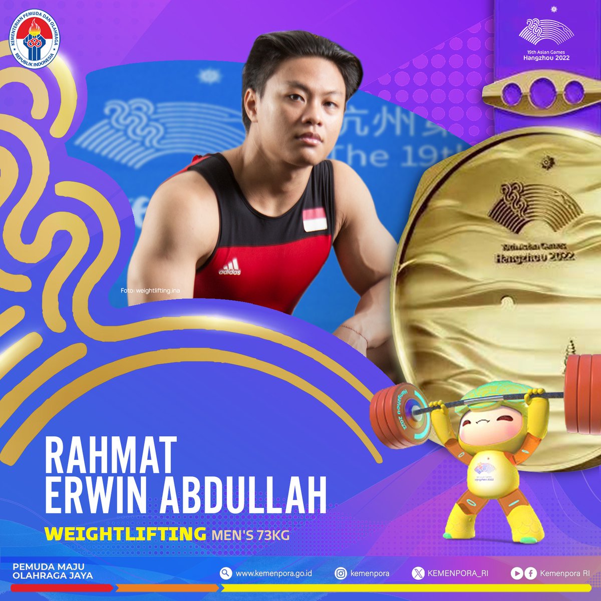 KEMENPORA_RI's tweet photo. Leadies and Gentlemen, please welcome
RAHMAT ERWIN ABDULLAH

#kemenpora
#PemudaMajuOlahragaJaya 
#AsianGames 
#AsianGames2022 
#hangzhou https://t.co/cGaojA1MoX