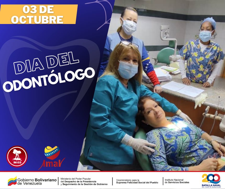 INASS (@salainass) on Twitter photo Desde el Instituto Nacional de Servicios Sociales (INASS), enviamos un merecido reconocimiento a estos profesionales que garantizan la salud bucal de la población adulta mayor y otras categorías de personas.
Felicidades en su día!
#QueNotaRecresarAClase
<a href="/NicolasMaduro/">Nicolás Maduro</a> Desde el Instituto Nacional de Servicios Sociales (INASS), enviamos un merecido reconocimiento a estos profesionales que garantizan la salud bucal de la población adulta mayor y otras categorías de personas.
Felicidades en su día!
#QueNotaRecresarAClase
<a href="/NicolasMaduro/">Nicolás Maduro</a>