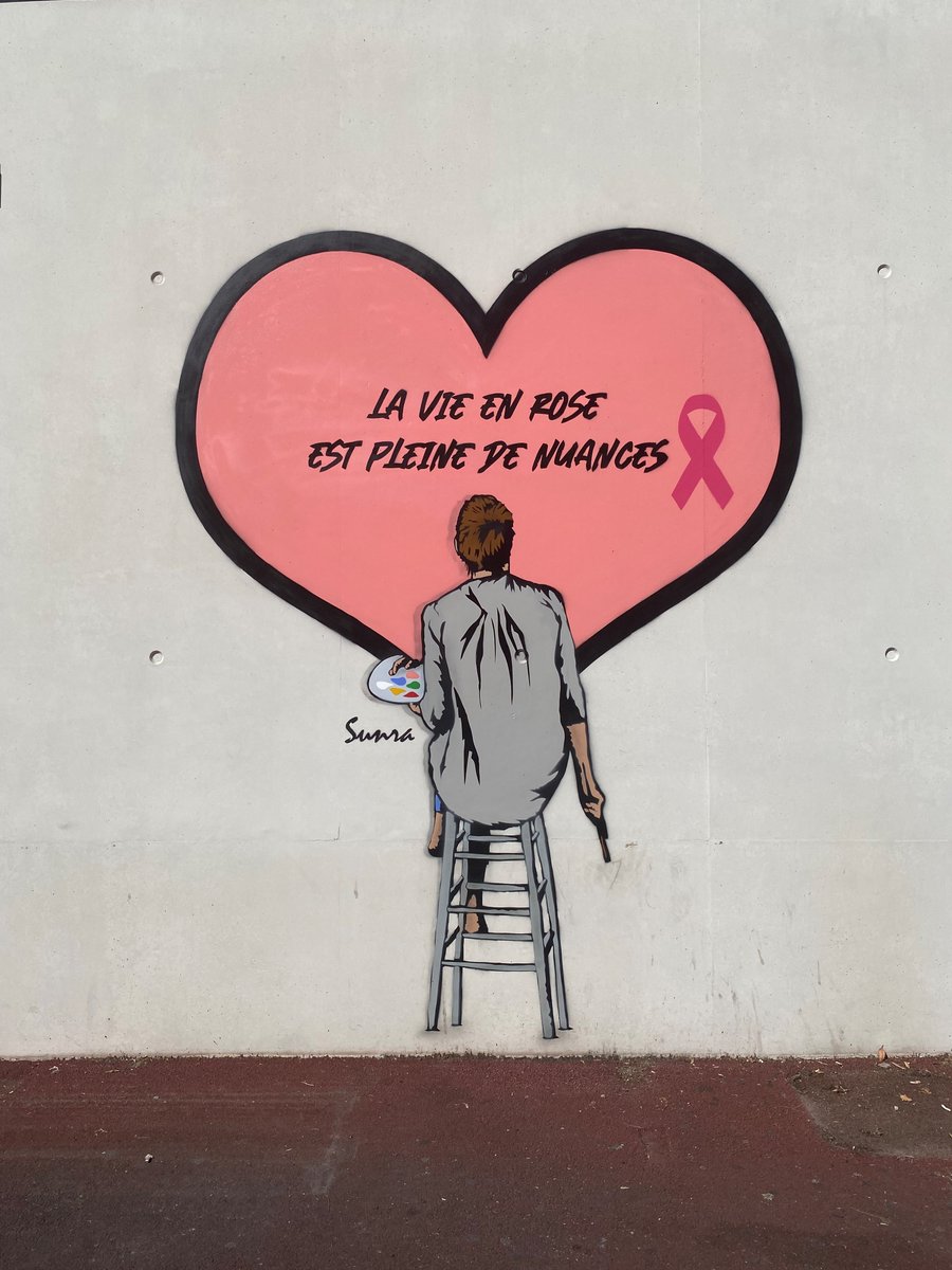 #OctobreRose 🎗️ @ICM_Montpellier et la @CaissepargneLR s’associent une nouvelle fois pour sensibiliser le plus grand nombre à l’importance du #dépistage du cancer du sein. Une œuvre du street artiste #Sunra a ainsi été dévoilée sur les murs de l'hôpital de jour 💗🖌️