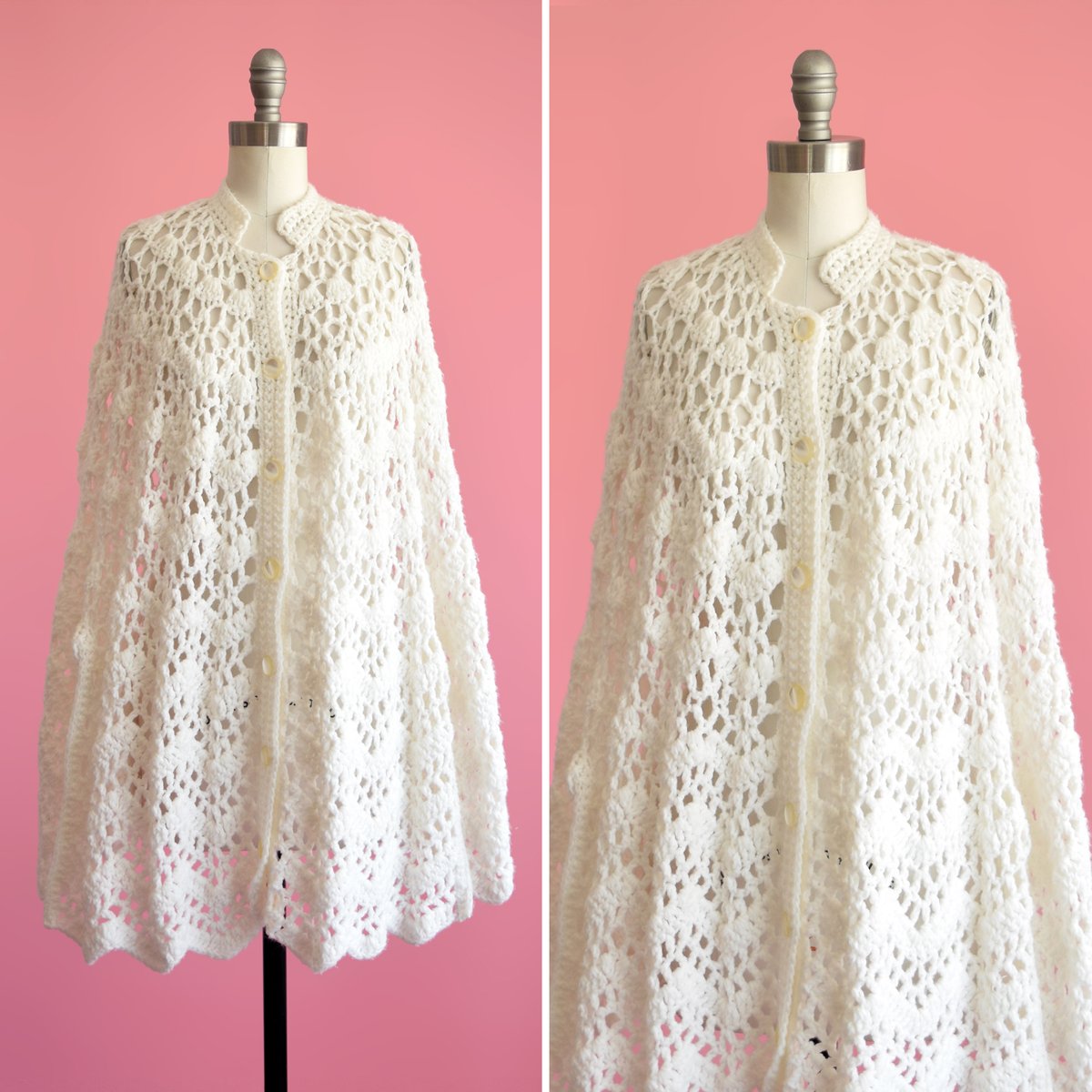 RustBeltThreads's tweet image. New: vintage 70s white crochet button up poncho ✨ rustbeltthreads.com/products/vinta…
