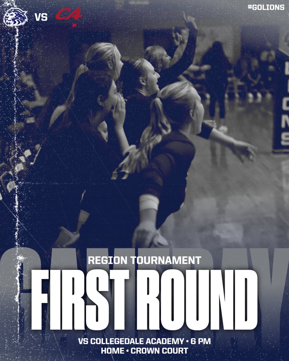 LakewayVB's tweet photo. This Thursday at Lakeway, the volleyball team is hosting Collegedale at 6 PM for the first round of the region tournament! See you there? #lakewaylions #golions #lcavolleyball 🦁🏐 https://t.co/wj8K21aNru