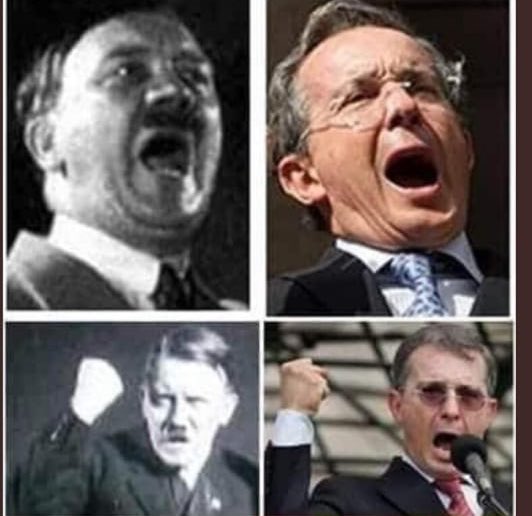 XPost1A's tweet photo. Álvaro Uribe Vélez y Adolfo Hitler. Igual de genocidas pero en diferentes épocas. https://t.co/oq1guZq8GI