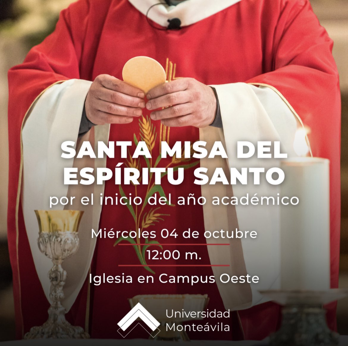 Te invitamos a participar en la Santa Misa para dar comienzo al curso académico 2023-24. Miércoles 4 de octubre - 12 m. Te esperamos!  <a href="/Monteavila/">Universidad Monteávila</a>