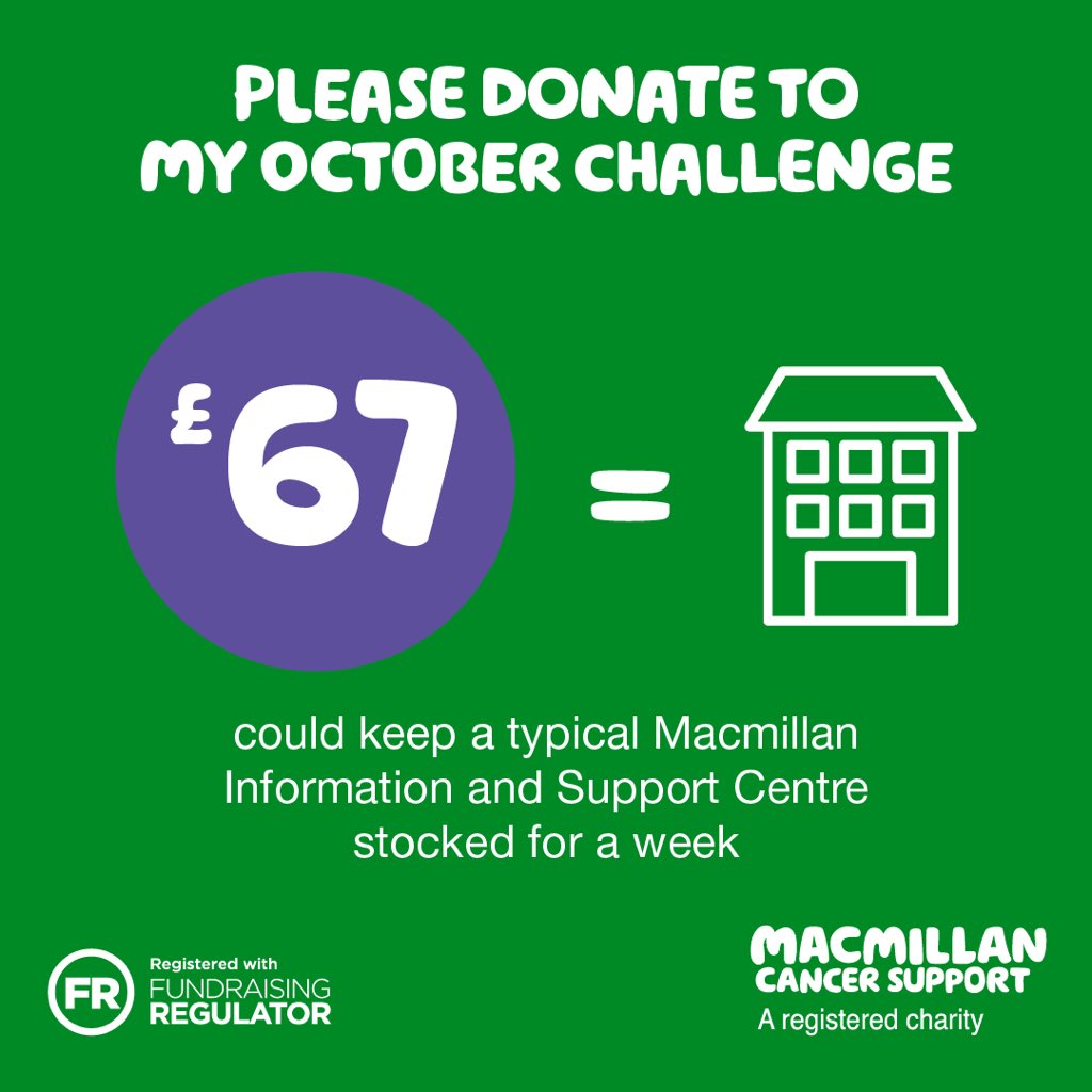 I'm Sober this October and raising funds for Macmillan Cancer Support to help people with cancer. To donate, visit gosober.org.uk/users/frederic… #SoberOctoberUK