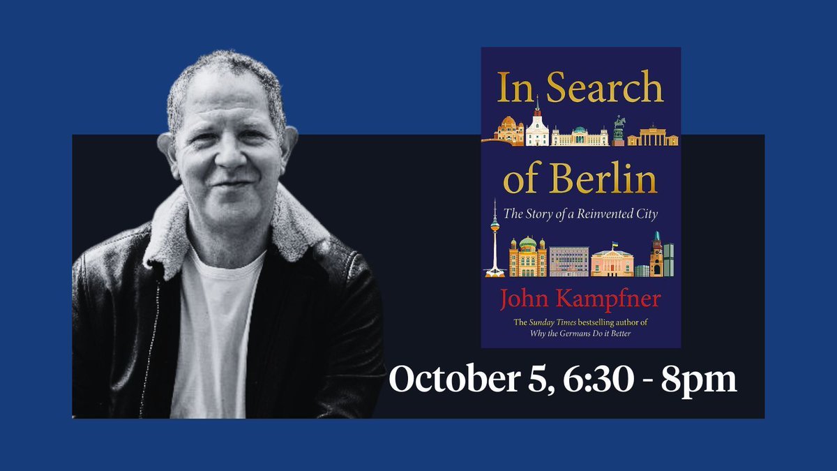 📘 We have some fascinating talks on new and notable books forthcoming at the Library! 📘 On 5 October we welcome @johnkampfner to mark the launch of his book, In Search of Berlin: The Story of a Reinvented City, part of the #WienerLibrary90 events series bit.ly/3PYtO0o