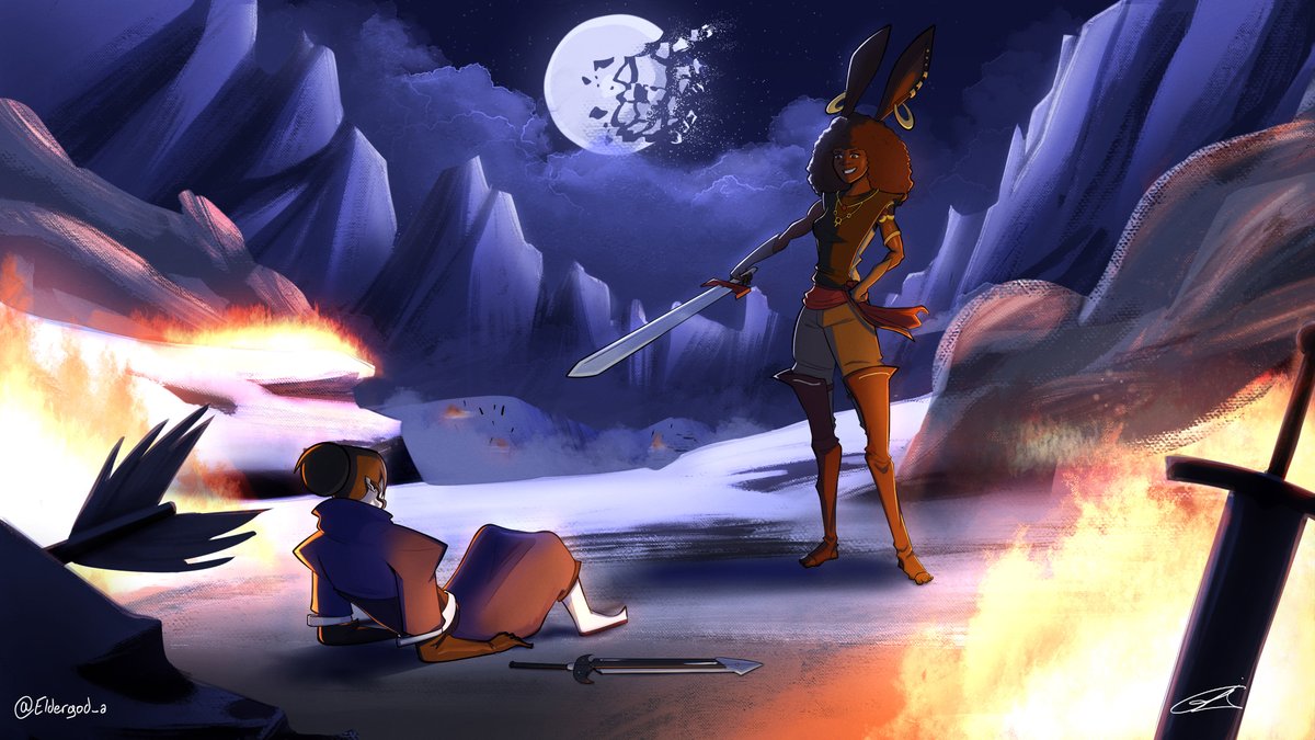 Eldergod_a's tweet photo. In june/July, for my school, I had to work on a spin-off project for #RWBY, here are some of the illustrations I made. I'm going to post the rest of my project during the coming weeks #digitalart https://t.co/kKmxR18fpE