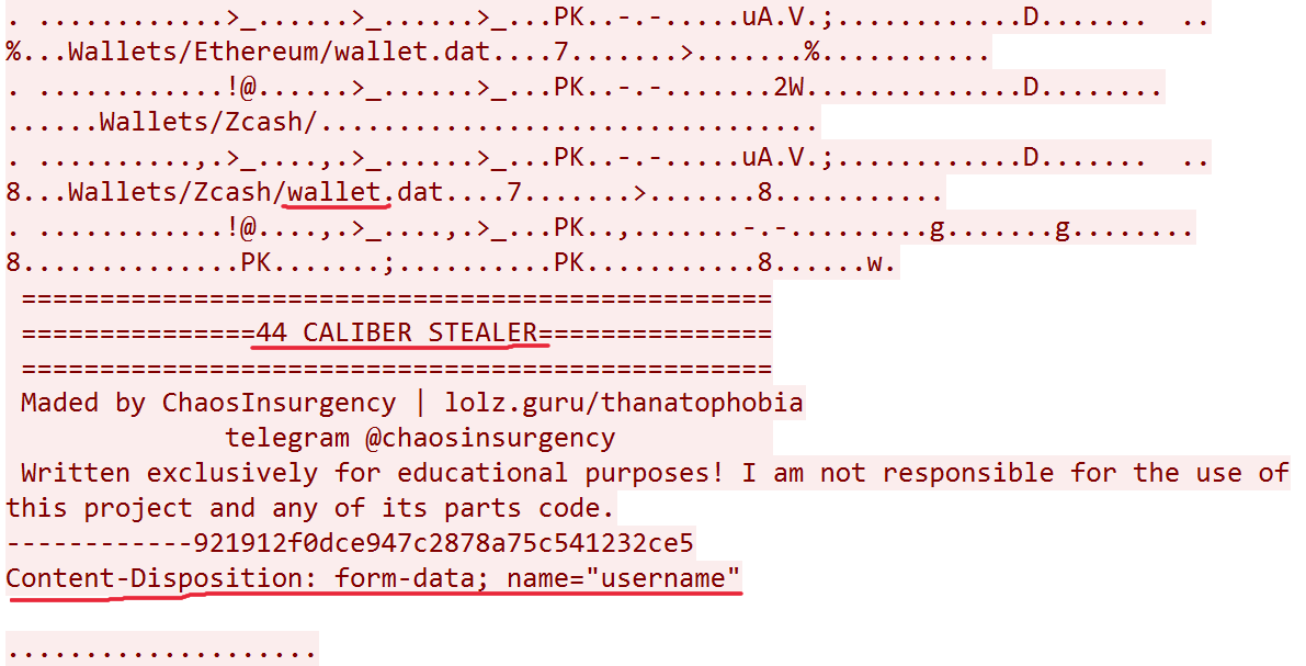 naumovax's tweet photo. #44caliber #stealer in network🌐
Exfil data through Discord webhook
UA varies in different samples
Last filenames - Insidious*.exe & Emortality*.exe
https://t.co/s6Cswu62ts https://t.co/oAde8IjrQs