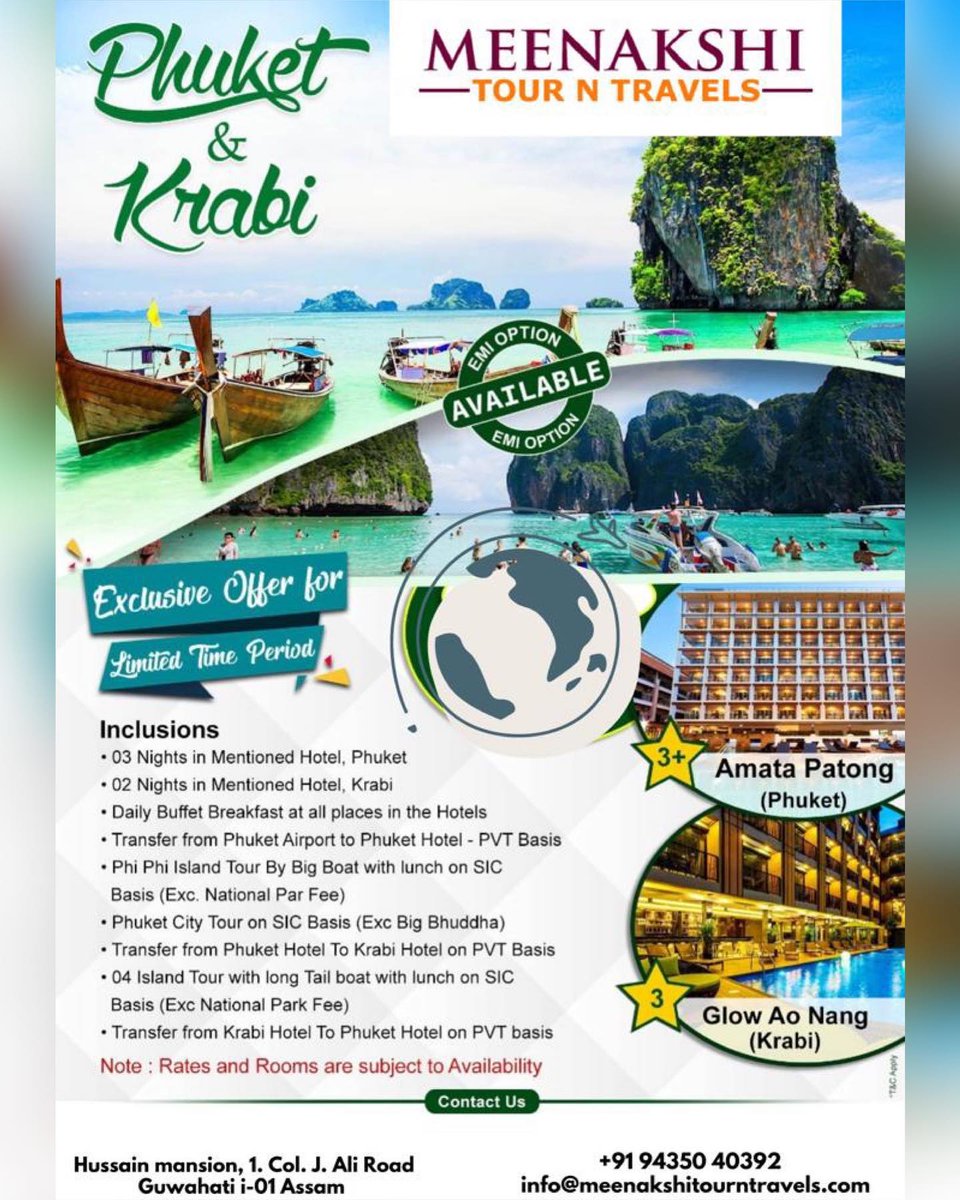 A trip to phuket!
Want to travel to phuket? We are here for you for arrranging a hassle free trip to your drip destination!

#travelphuket #travelphuket2022 #thailanddiaries #triptothailand #thailandtourism #phukettrip #krabithailand #krabibeach #travelagent