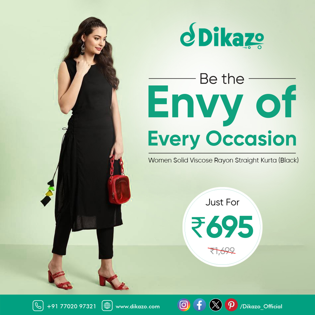 Dikazo_Official's tweet image. Looking for a kurta that's both stylish and comfortable? Look no further than the Women Solid Viscose Rayon Straight Kurta (Black)!

visit- dikazo.com/product/women-…

#blackkurta #viscoserayon #straightkurta #womensfashion #style #affordablefashion