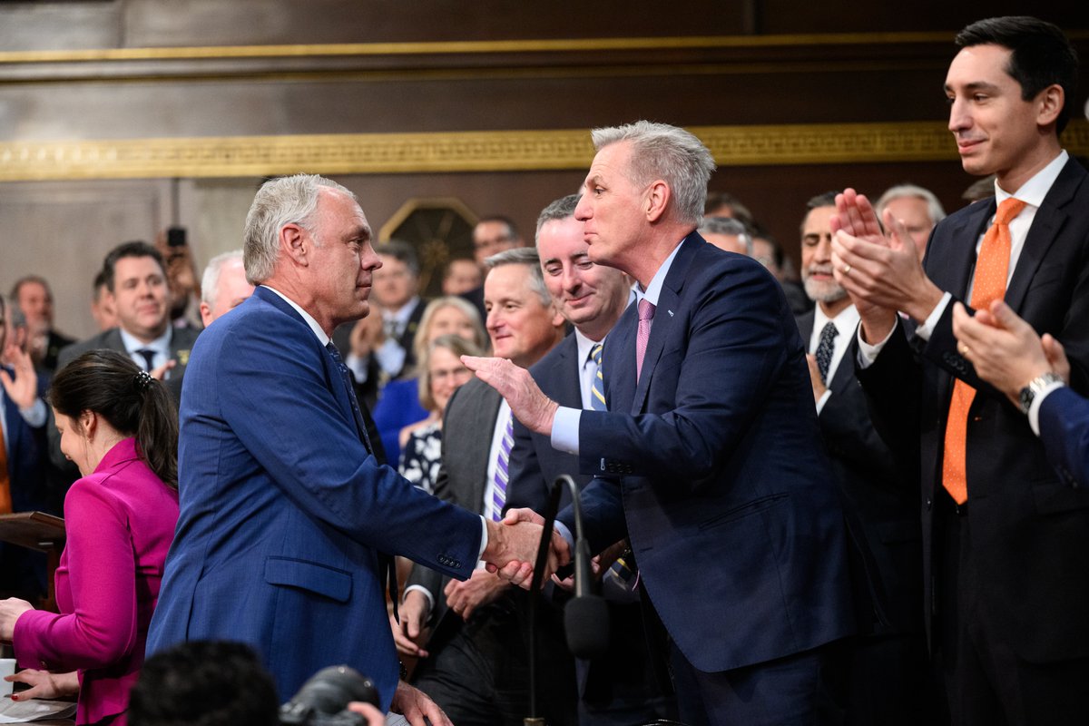 Rep Ryan Zinke (@repryanzinke) on Twitter photo I cast the deciding vote for <a href="/SpeakerMcCarthy/">Kevin McCarthy</a> in January and will proudly vote for him to lead our majority again. Let's go. I cast the deciding vote for <a href="/SpeakerMcCarthy/">Kevin McCarthy</a> in January and will proudly vote for him to lead our majority again. Let's go.
