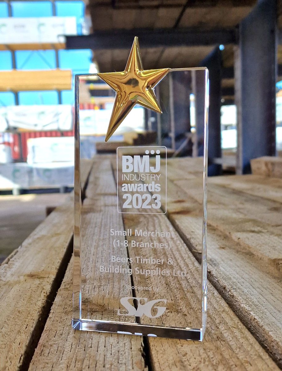We are pleased to announce that Beers Timber &amp; Building Supplies Ltd have won the 'Best Small Merchant award (1 - 8 Branches)' at this year's Builders Merchant Journal Award Ceremony. A massive thank you to everyone who has been part of our Success.