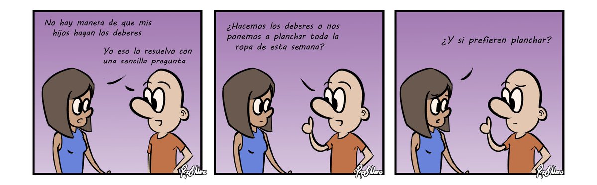 NEDOMEN's tweet image. ¡Qué difícil apostar por una buena educación para nuestros hijos!
#pupoynumo #planchar #pareja #amigos #deberes #preferir #pregunta #sencilla #colada #ropa #padre #madre #hijo #hija