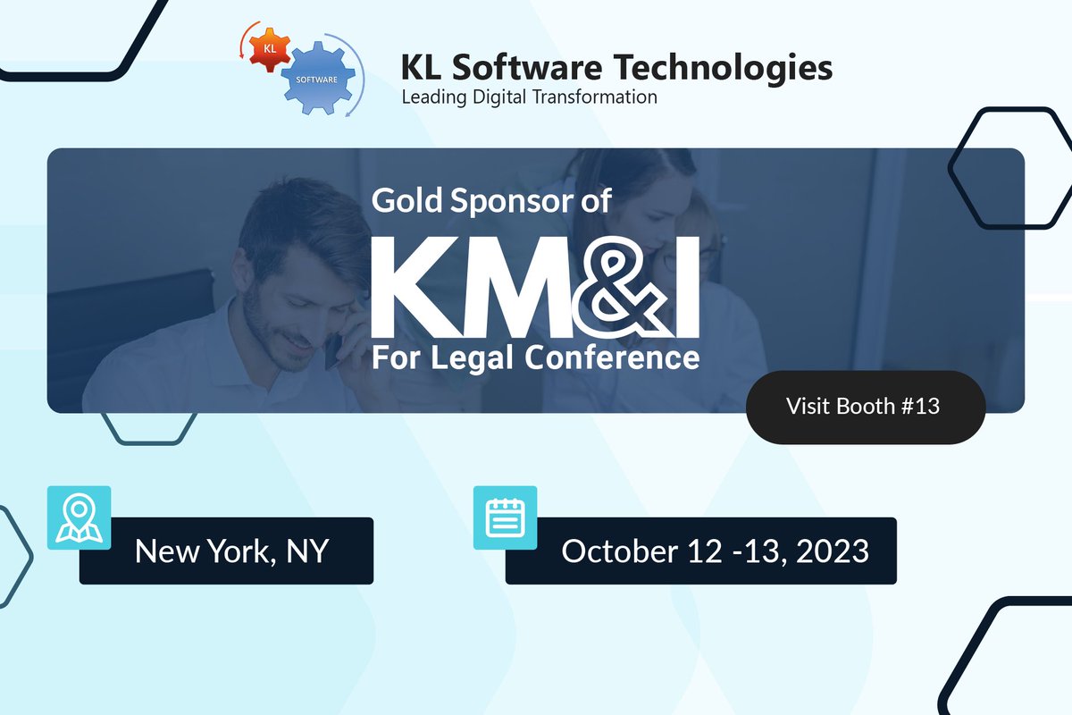 Catchup with KL Software Technologies Inc at KM&amp;I for Legal Conference! Visit booth #13 to learn about our innovative legal technology solutions.
kmiforlegal.com
#KMI2023 #legal #amlaw #legalinnovation #legaltech #legalconference #sponsor #Microsoftteams #SharePoint