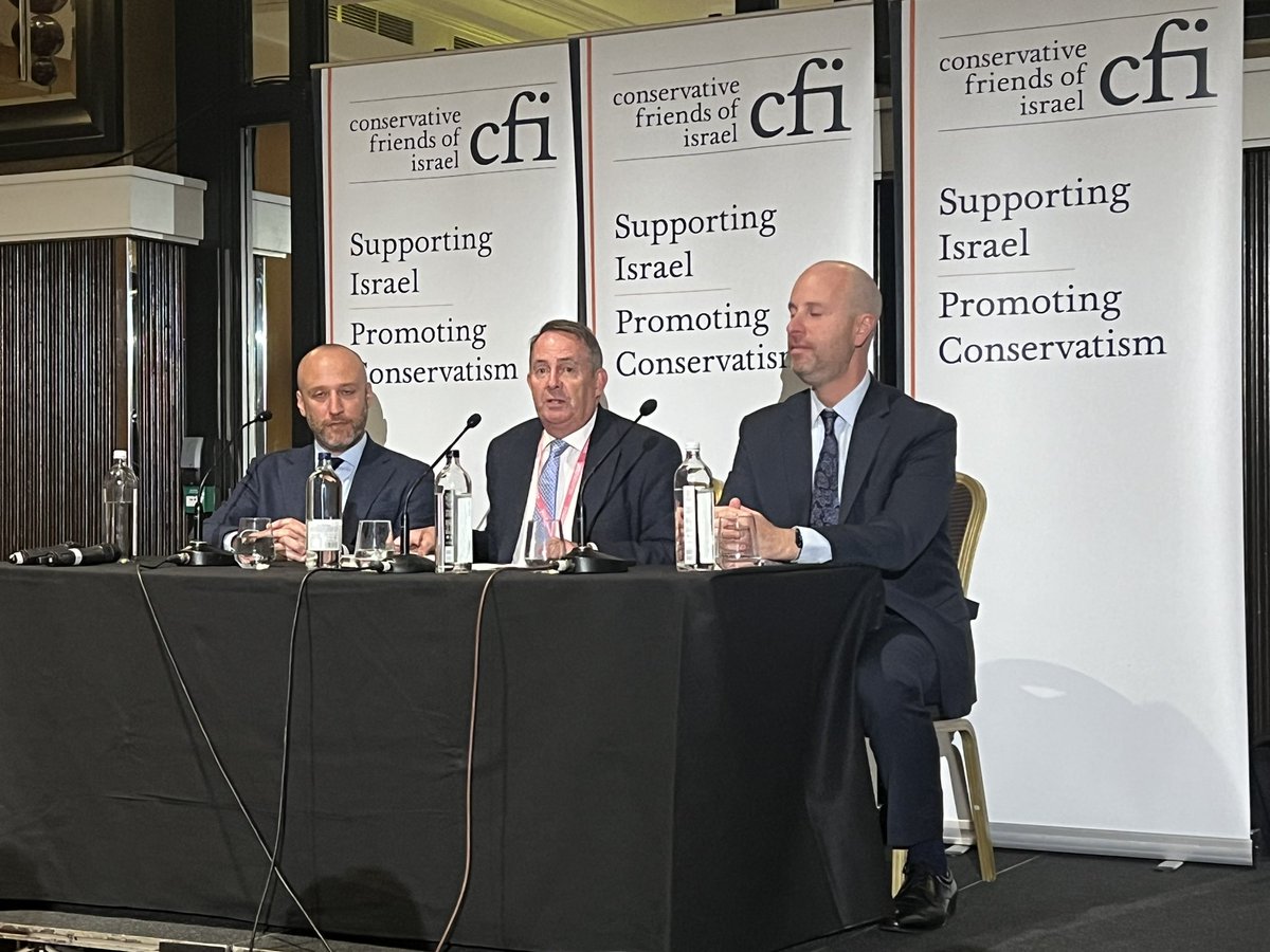 One of the highlights of <a href="/Conservatives/">Conservatives</a> Party Conference is always to support the <a href="/CFoI/">CFoI</a> and their events. Special this year to be marking <a href="/Israel/">Israel ישראל</a> at 75 and now hearing from <a href="/LiamFox/">Sir Liam Fox</a>, <a href="/yaakovkatz/">Yaakov Katz</a> and <a href="/JakeWSimons/">Jake Wallis Simons</a> on thoughts for #Israel’s future. #CPC23