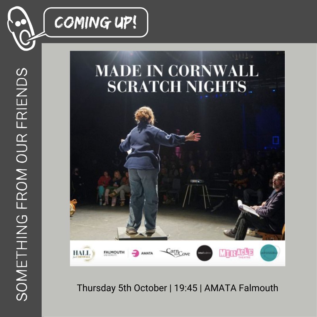 ✨SOMETHING FROM OUR FRIENDS ✨

Made in Cornwall Scratch Nights part of FIA Fest takes place on Thurs 5th Oct in Falmouth at <a href="/Fal_AMATA/">AMATA Arts Centre</a>  

Interested in how performance work is made? Join the audience at the Made in Cornwall Scratch night.

Book now: falmouth.ac.uk/arts-centre/wh…
