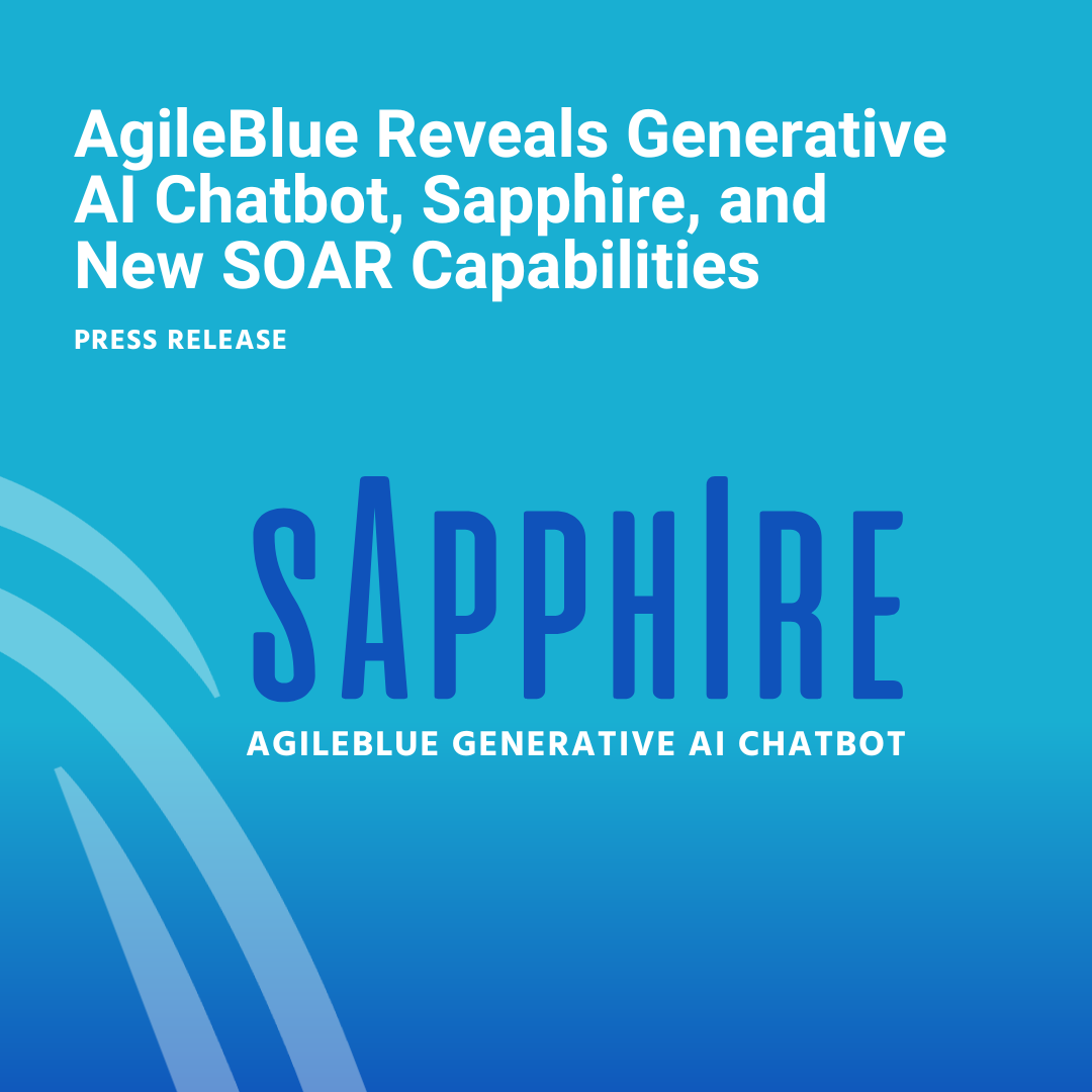 AgileBlue's tweet image. 🌟 Introducing Sapphire ChatBot AI: Revolutionizing the way organizations, channel partners, and MSPs handle cybersecurity! 

#Sapphire #CybersecurityEvolved #GenerativeAI 

Read more in our recent press release: hubs.li/Q0241P-R0