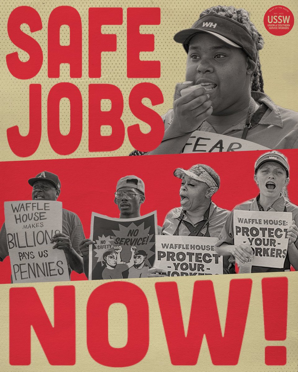 FightFor15WI's tweet image. After being threatened on the job by angry customers, Naomi Harris and her coworkers at @WaffleHouse walked out on strike together in July. We shouldn’t have to risk our lives on the job. We need safe jobs now.
#OrganizeTheSouth #UnionsForAll