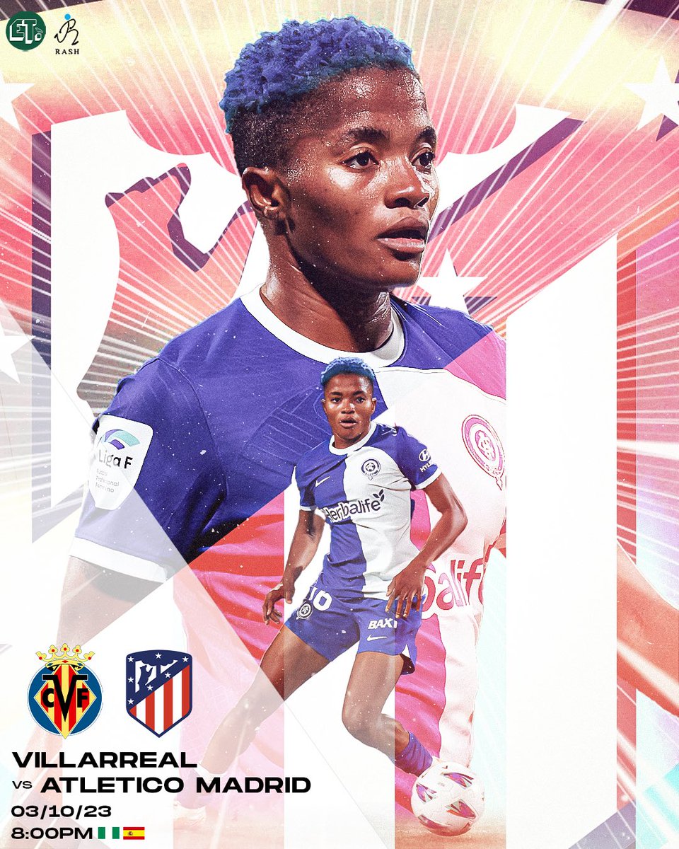 Back in action today. 
Give us the victory, Lord 🙏🏽 

#RASH #TheGirlWithTheBlueHair #VillarrealAtleti #LigaF