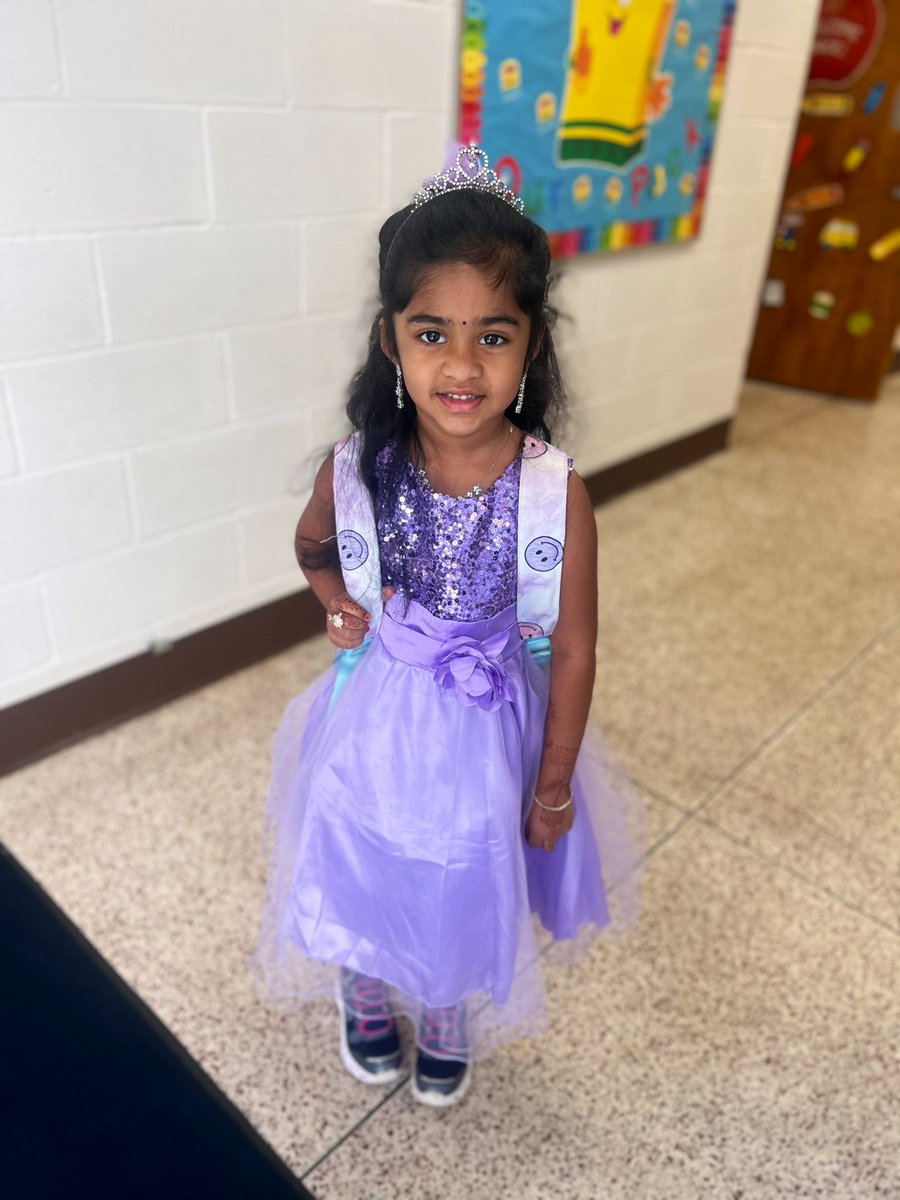 Parnika is pretty in purple to celebrate her 5th Birthday! Happy Birthday! 🎈💜🥳🎂🖐🏽#24Cubs #Kindergarten  <a href="/CubsKp24/">Kennedy Park School #24</a> <a href="/MrsSchaber/">Mrs. Schaber</a>