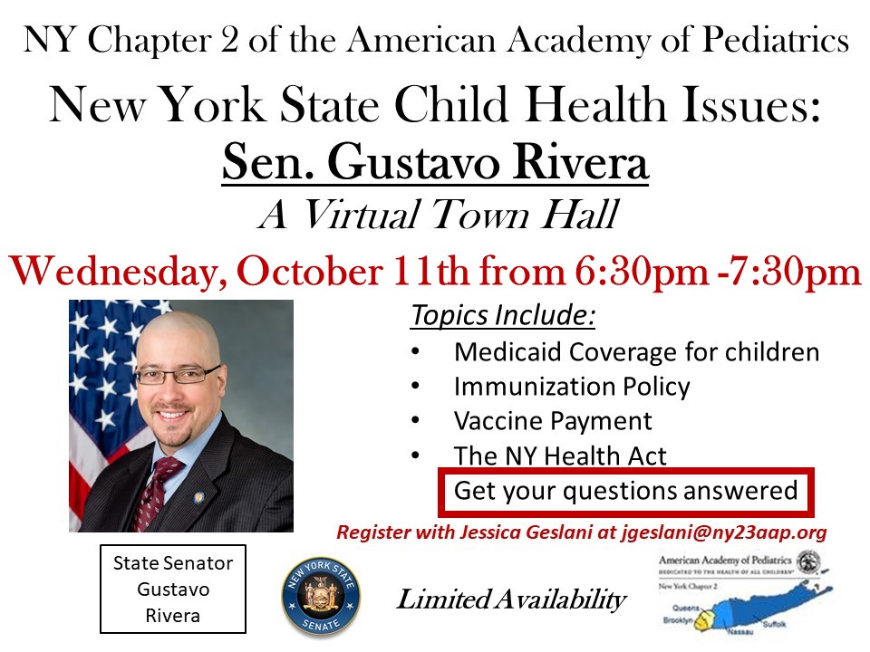 Shetal Shah (@nicubatman) on Twitter photo Don't forget to register for our virtual Town Hall with State Senator Rivera <a href="/NYSenatorRivera/">Gustavo Rivera</a> next Wednesday, October 11th! Bring your questions. RT <a href="/NYSAAPCH2/">NYS AAP - Chapter 2</a> <a href="/NYSAAPCH3/">NYS AAP - Chapter 3</a> <a href="/NY1AAP/">NYSAAPCH1</a> <a href="/DocEMurray/">Dr. Elizabeth Murray</a> <a href="/DrSteveCook/">Stephen Cook, MD, MPH #MaskUp</a> <a href="/DrRobertCLee/">Dr. Robert Lee</a> @SteveGoldstei10 <a href="/DrWarrenSeigel/">Warren Seigel</a> <a href="/DrVSalcedo/">Vanessa Salcedo, MD</a> <a href="/eveamk/">Dr. Eve Meltzer Krief</a> <a href="/ElBeeDoc/">David Fagan, MD</a> Don't forget to register for our virtual Town Hall with State Senator Rivera <a href="/NYSenatorRivera/">Gustavo Rivera</a> next Wednesday, October 11th! Bring your questions. RT <a href="/NYSAAPCH2/">NYS AAP - Chapter 2</a> <a href="/NYSAAPCH3/">NYS AAP - Chapter 3</a> <a href="/NY1AAP/">NYSAAPCH1</a> <a href="/DocEMurray/">Dr. Elizabeth Murray</a> <a href="/DrSteveCook/">Stephen Cook, MD, MPH #MaskUp</a> <a href="/DrRobertCLee/">Dr. Robert Lee</a> @SteveGoldstei10 <a href="/DrWarrenSeigel/">Warren Seigel</a> <a href="/DrVSalcedo/">Vanessa Salcedo, MD</a> <a href="/eveamk/">Dr. Eve Meltzer Krief</a> <a href="/ElBeeDoc/">David Fagan, MD</a>